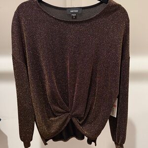 Karen Kane Metallic Brown Blouse